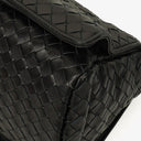 Bottega Veneta Black Intrecciato Leather Braided Handle Flap Shoulder Bag