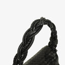 Bottega Veneta Black Intrecciato Leather Braided Handle Flap Shoulder Bag