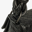 Bottega Veneta Black Intrecciato Leather Braided Handle Flap Shoulder Bag