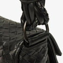 Bottega Veneta Black Intrecciato Leather Braided Handle Flap Shoulder Bag