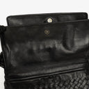 Bottega Veneta Black Intrecciato Leather Braided Handle Flap Shoulder Bag