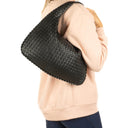 Bottega Veneta Black Nappa Intrecciato Medium Veneta Hobo Bag