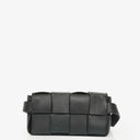 Bottega Veneta Black Nappa Intreccio The Belt Cassette Crossbody Bag