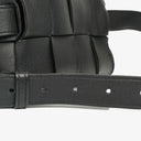 Bottega Veneta Black Nappa Intreccio The Belt Cassette Crossbody Bag