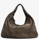 Bottega Veneta Bronze Metallic Nappa Intrecciato Large Veneta Hobo Bag