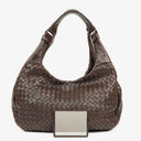 Bottega Veneta Campana Hobo Bag in Brown Intrecciato Nappa