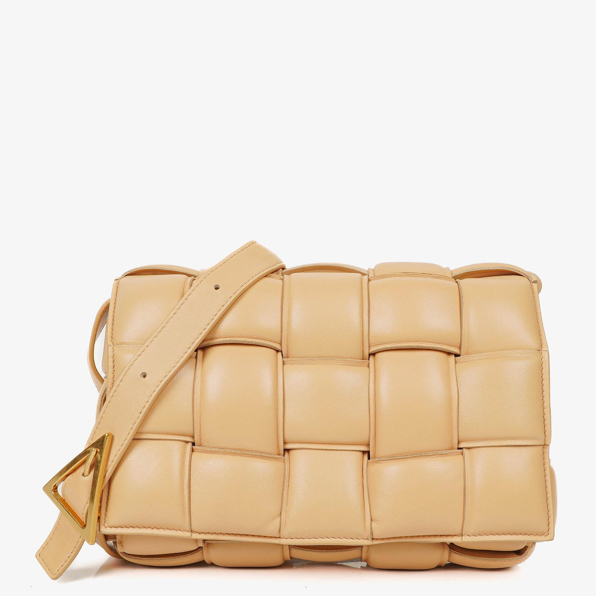 Bottega Veneta Cassette Padded Intrecciato Beige Crossbody Bag