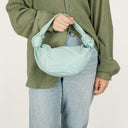 Bottega Veneta Celeste Blue Leather Double Knot Clutch