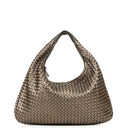 Bottega Veneta Chrome Metallic Nappa Intrecciato Large Veneta Hobo Bag