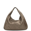 Bottega Veneta Chrome Metallic Nappa Intrecciato Large Veneta Hobo Bag