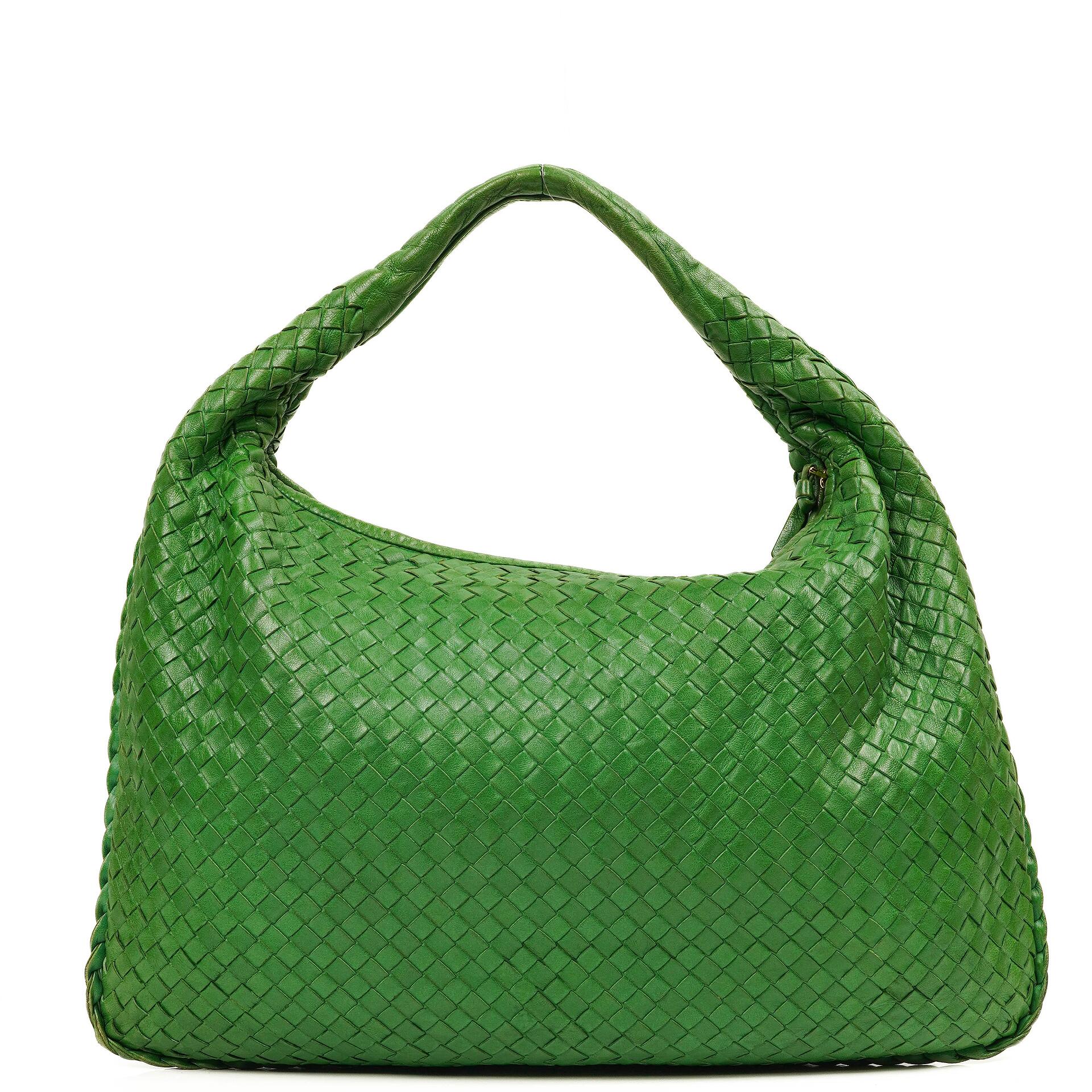Bottega Veneta Green Nappa Intrecciato Large Veneta Hobo Bag