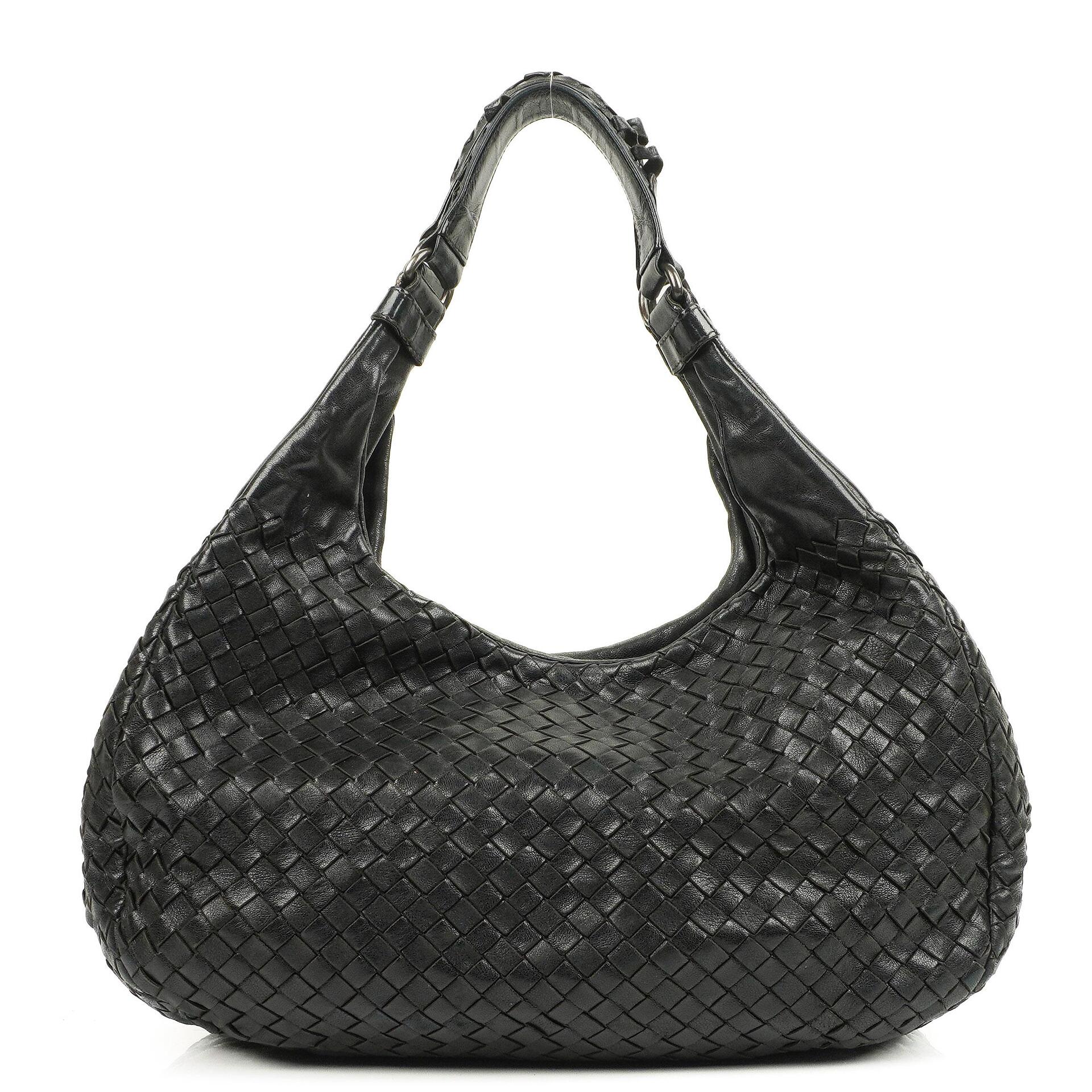 Bottega Veneta Intrecciato Campana Black Hobo Bag
