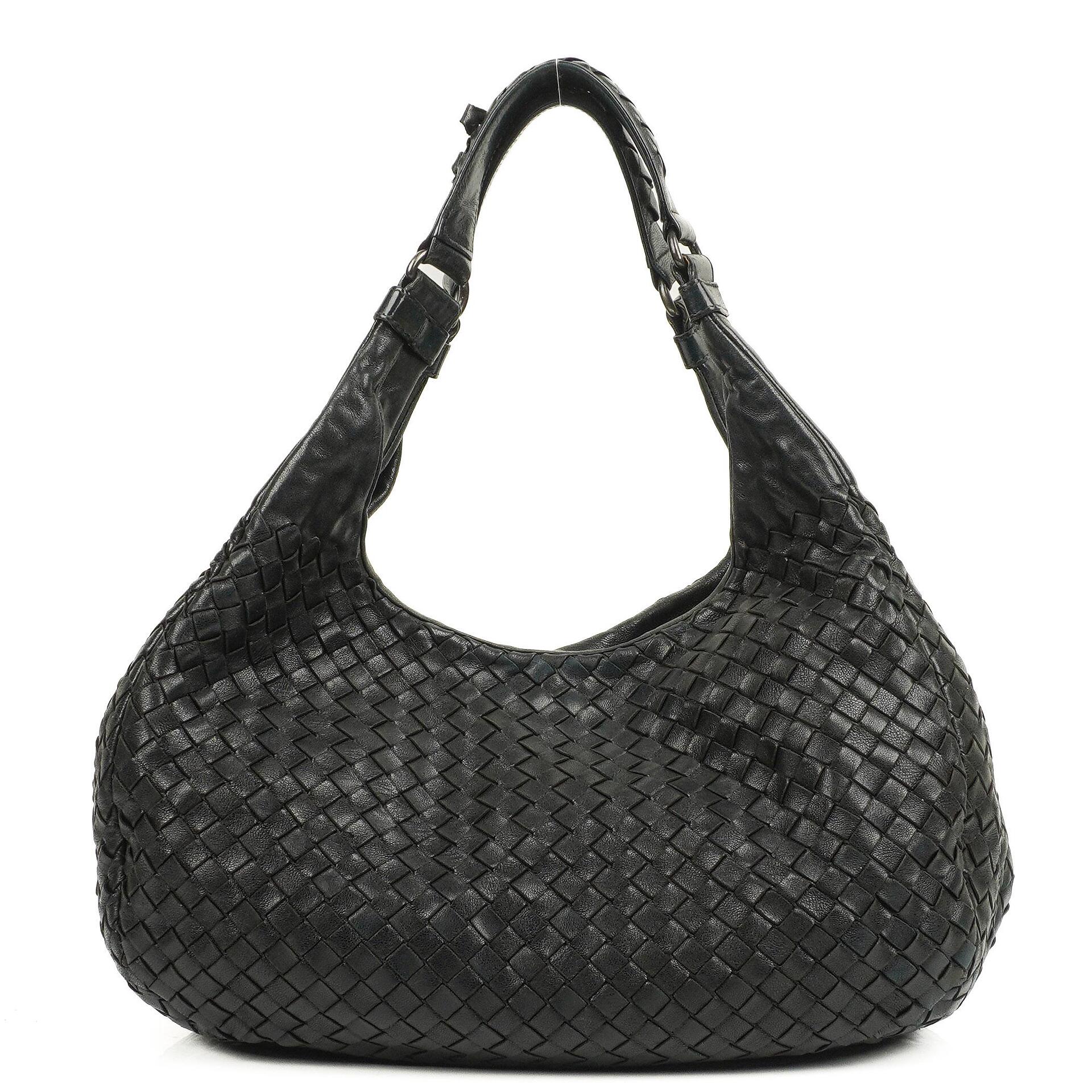 Bottega Veneta Intrecciato Campana Black Hobo Bag