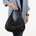 Bottega Veneta Medium Campana Black Nappa Intrecciato Hobo Bag