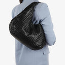 Bottega Veneta Medium Campana Black Nappa Intrecciato Hobo Bag