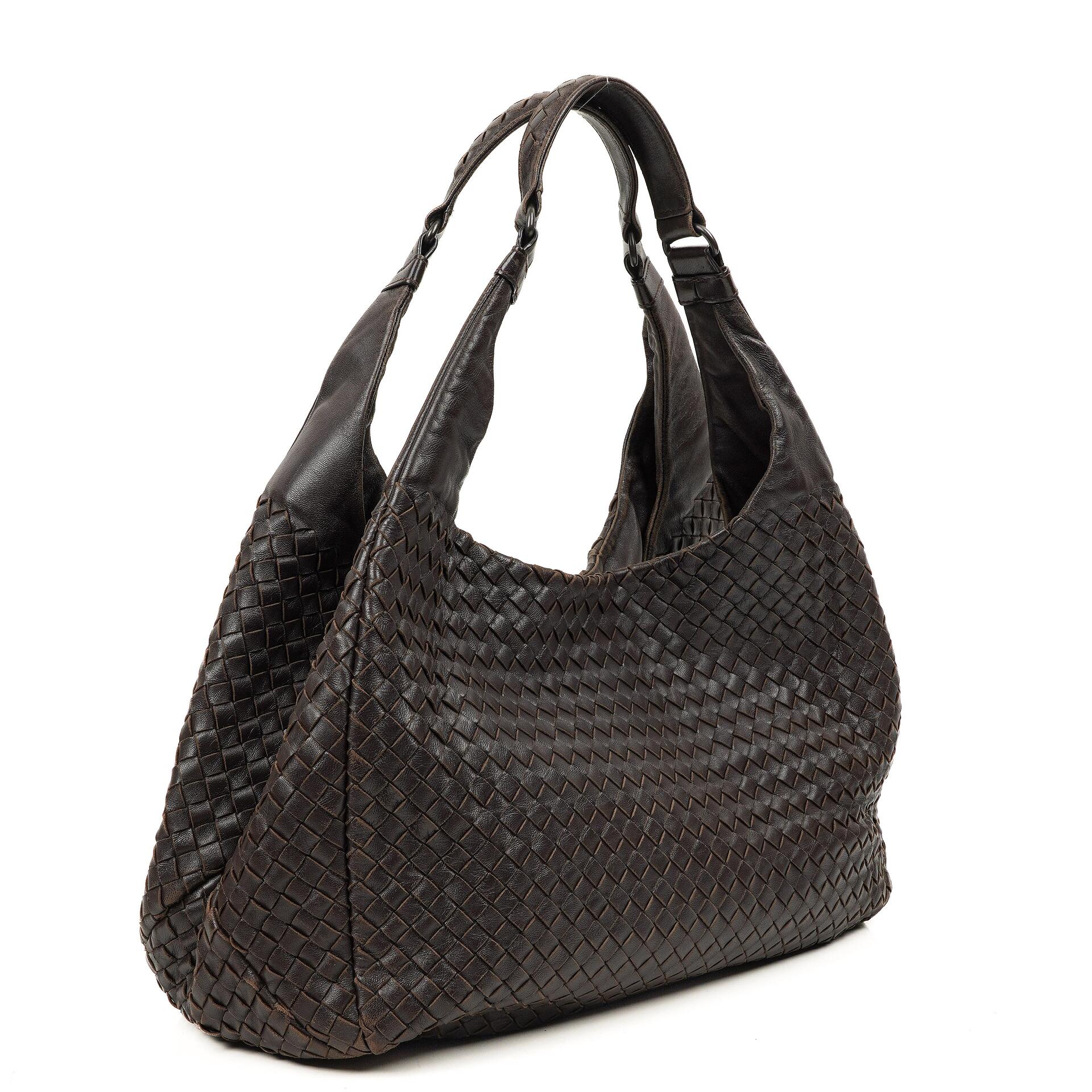 Bottega Veneta Medium Campana Brown Nappa Intrecciato Hobo Bag