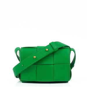 Bottega Veneta Mini Cassette Parakeet Maxi Intrecciato Leather Crossbody Bag