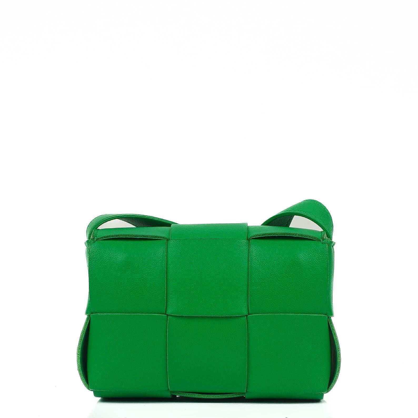 Bottega Veneta Mini Cassette Parakeet Maxi Intrecciato Leather Crossbody Bag