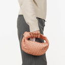 Bottega Veneta Mini Jodie Peach Nappa Intrecciato Bag