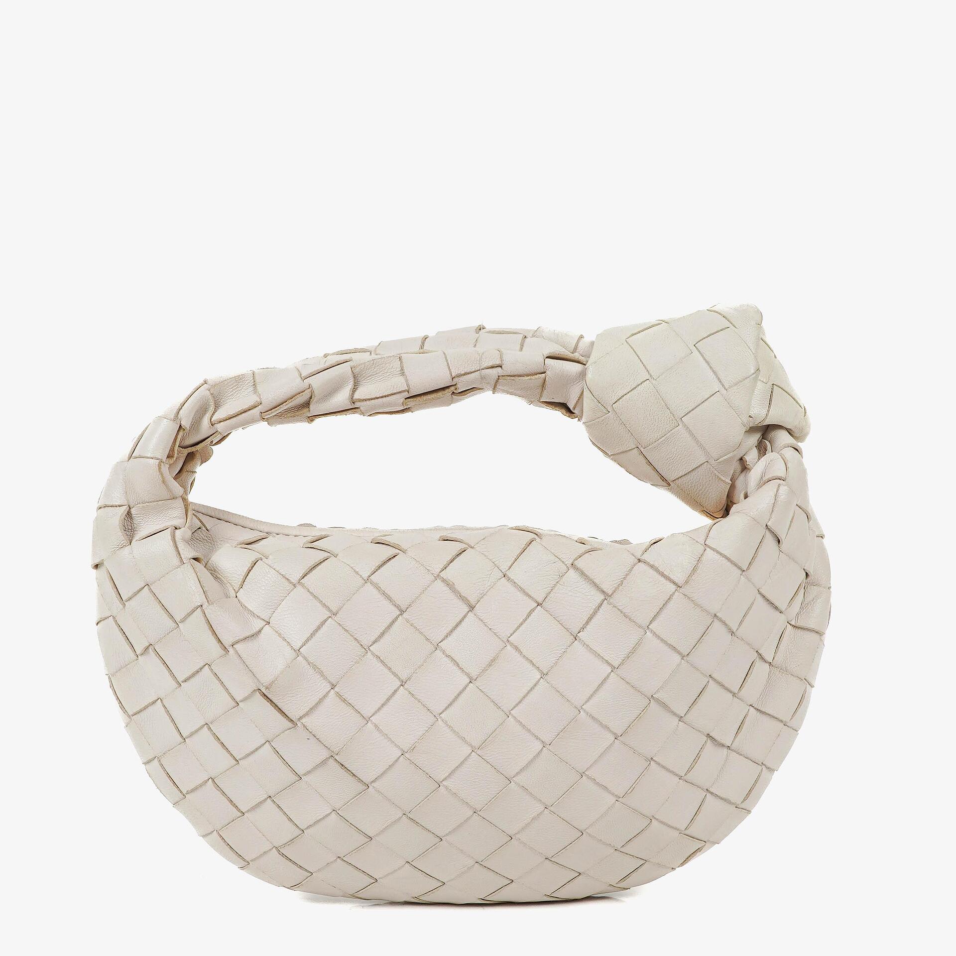Bottega Veneta Mini Jodie White Nappa Intrecciato Bag