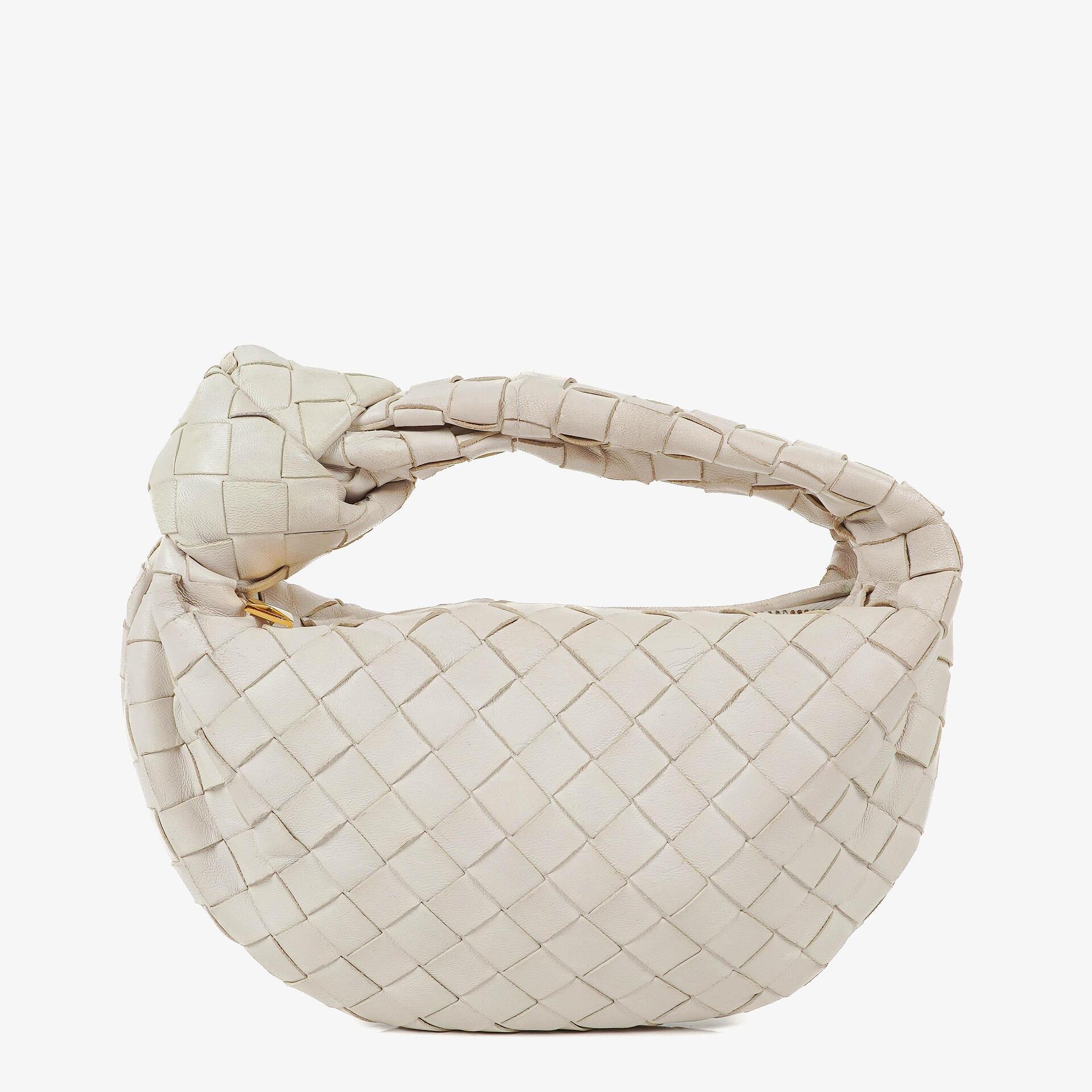 Bottega Veneta Mini Jodie White Nappa Intrecciato Bag