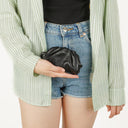 Bottega Veneta Nano Pouch With Strap In Black Calfskin