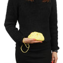Bottega Veneta Nano Pouch With Strap In Yellow Calfskin