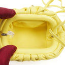 Bottega Veneta Nano Pouch With Strap In Yellow Calfskin
