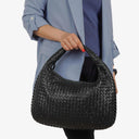 Bottega Veneta Nappa Intrecciato Black Medium Veneta Hobo Bag
