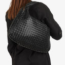 Bottega Veneta Nappa Intrecciato Black Medium Veneta Hobo Bag