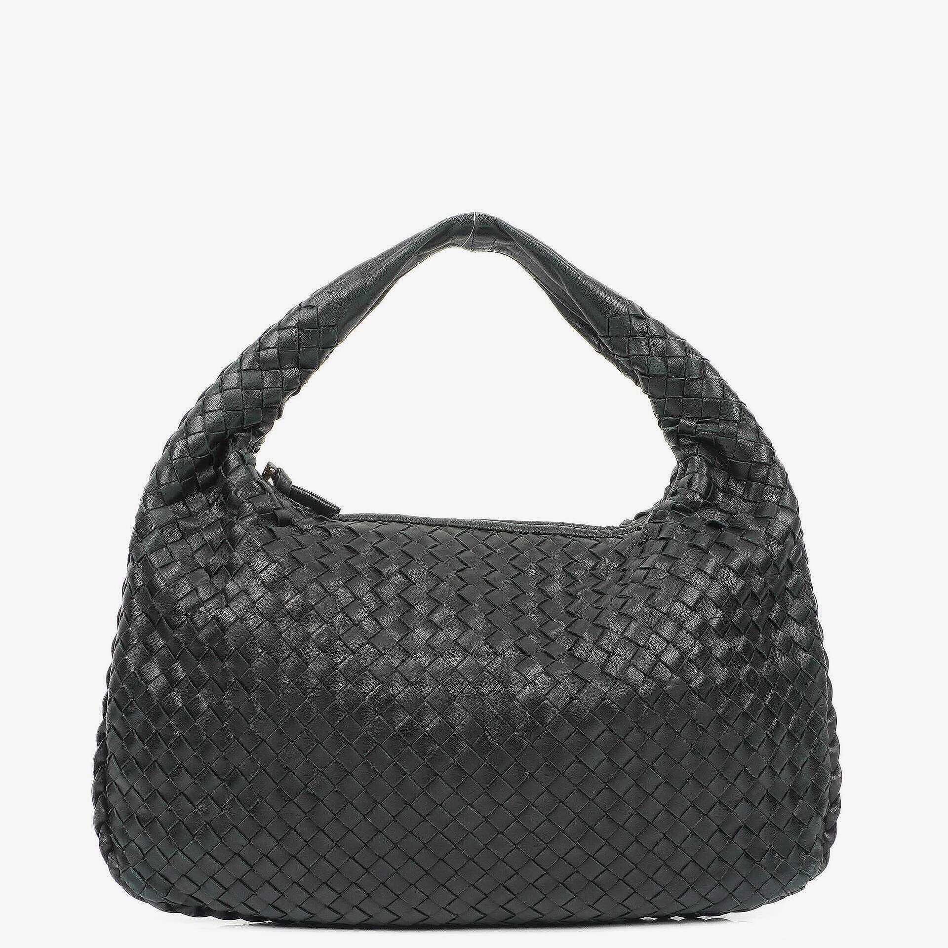 Bottega Veneta Nappa Intrecciato Black Medium Veneta Hobo Bag