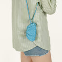 Bottega Veneta Nappa Intrecciato Blue Nano Pouch With Strap