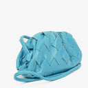 Bottega Veneta Nappa Intrecciato Blue Nano Pouch With Strap