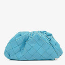 Bottega Veneta Nappa Intrecciato Blue Nano Pouch With Strap