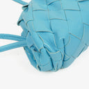 Bottega Veneta Nappa Intrecciato Blue Nano Pouch With Strap
