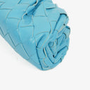 Bottega Veneta Nappa Intrecciato Blue Nano Pouch With Strap