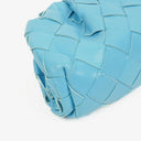 Bottega Veneta Nappa Intrecciato Blue Nano Pouch With Strap