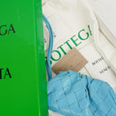 Bottega Veneta Nappa Intrecciato Blue Nano Pouch With Strap
