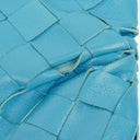 Bottega Veneta Nappa Intrecciato Blue Nano Pouch With Strap