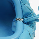 Bottega Veneta Nappa Intrecciato Blue Nano Pouch With Strap