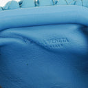 Bottega Veneta Nappa Intrecciato Blue Nano Pouch With Strap