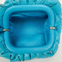 Bottega Veneta Nappa Intrecciato Blue Nano Pouch With Strap