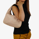 Bottega Veneta Nappa Intrecciato Light Pink Medium Veneta Hobo Bag