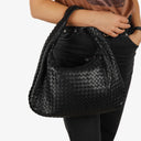 Bottega Veneta Nappa Intrecciato Medium Veneta Hobo Black