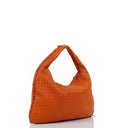 Bottega Veneta Nappa Intrecciato Orange Large Veneta Hobo Bag With Fringe