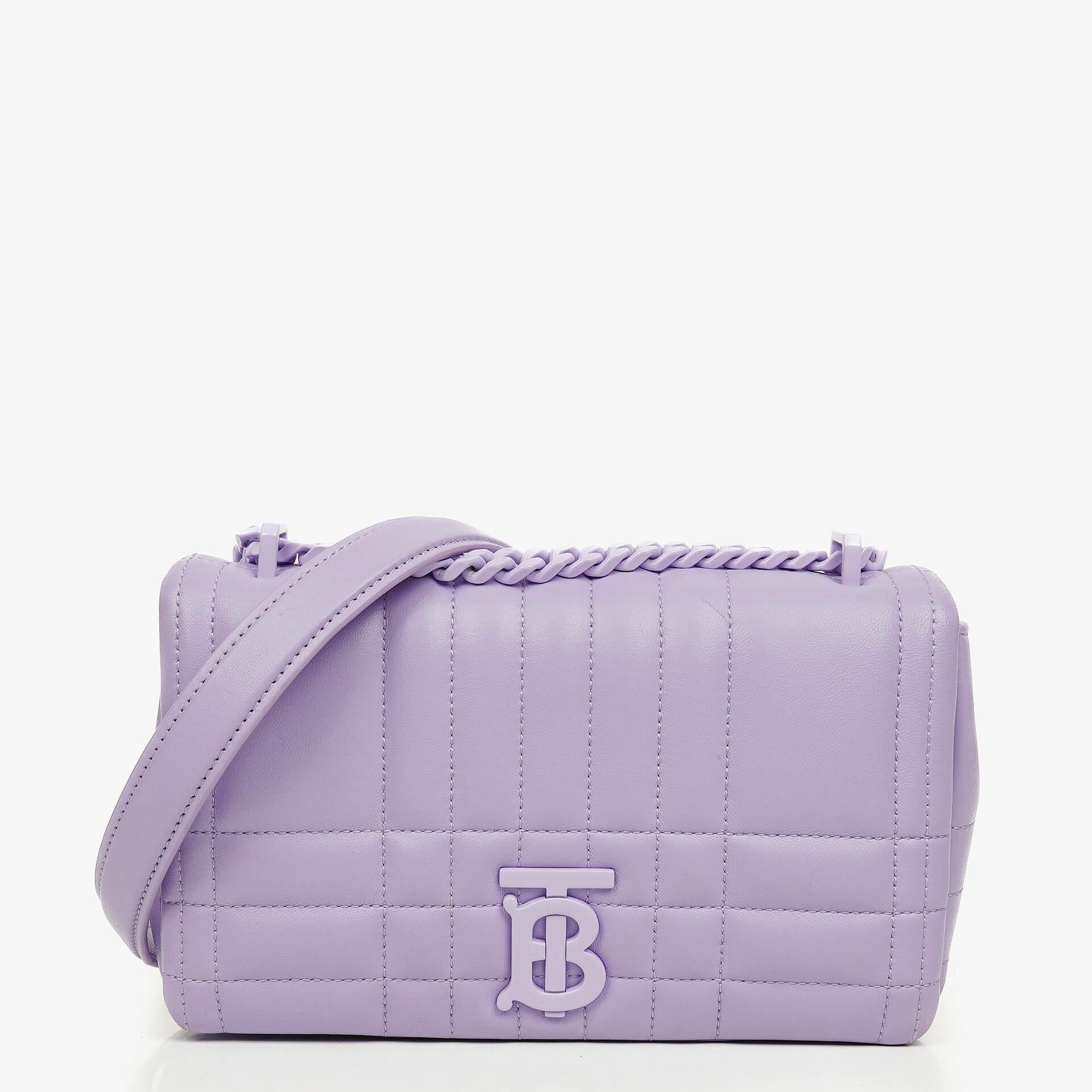 Burberry Lavender Quilted Leather Small Lola Shoulder Bagg