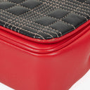 Burberry Small Lola Black/Red/Camel Quilted Leather Check Block
