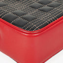 Burberry Small Lola Black/Red/Camel Quilted Leather Check Block