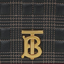 Burberry Small Lola Black/Red/Camel Quilted Leather Check Block