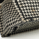 Christian Dior  Canvas Black White Medium Houndstooth Embroidered Book Tote